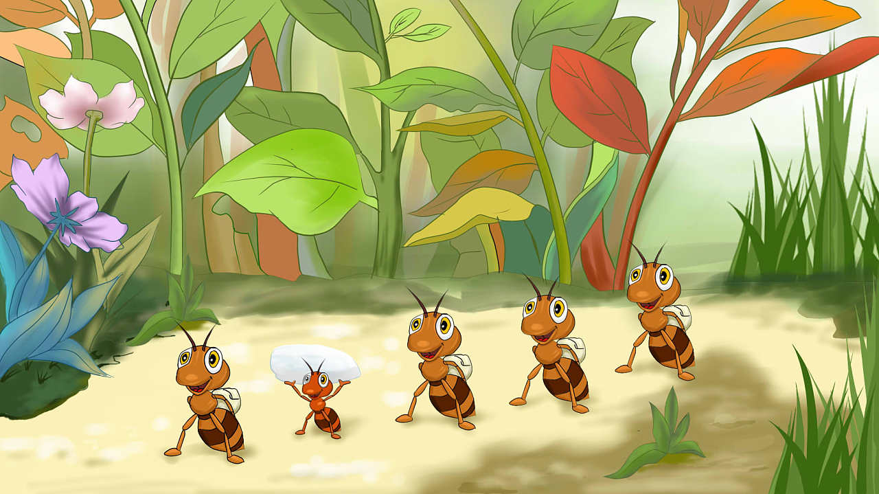 一群蚂蚁卡通图片