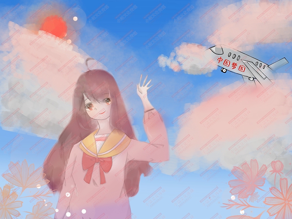 中小学生电脑绘画和教育绘画抗疫绘画中国梦绘画作品