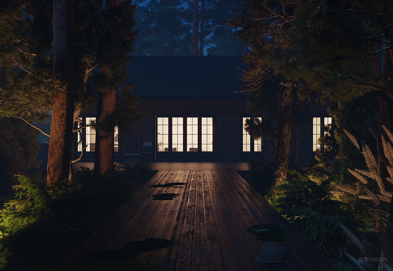 林中小屋-退休矿工努儿哈吃的休闲生活 夜景篇（图ZMjcxODc4OTgw） - 建筑设计 - 站酷设计师霸都THES原创素材 - 站酷ZCOOL