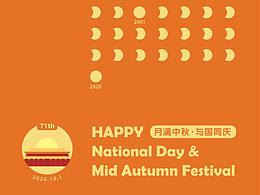 2020雙節(jié)同慶海報(bào)