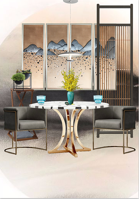 原创作品：实物画；装饰画、效果图、国画、大堂挂画、饰品、摆件、软装配画、室内设计、整体软装、圆框 #（图ZNjk5MDk4MzY=） - 概念设定 - 站酷设计师集恒工艺Fanny原创素材 - 站酷ZCOOL