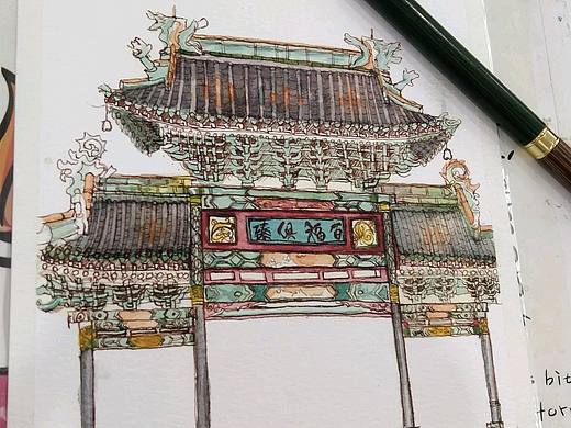 水彩，平遥古镇