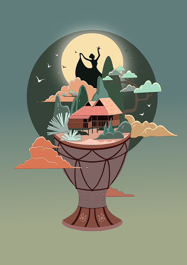 练习——傣族插画