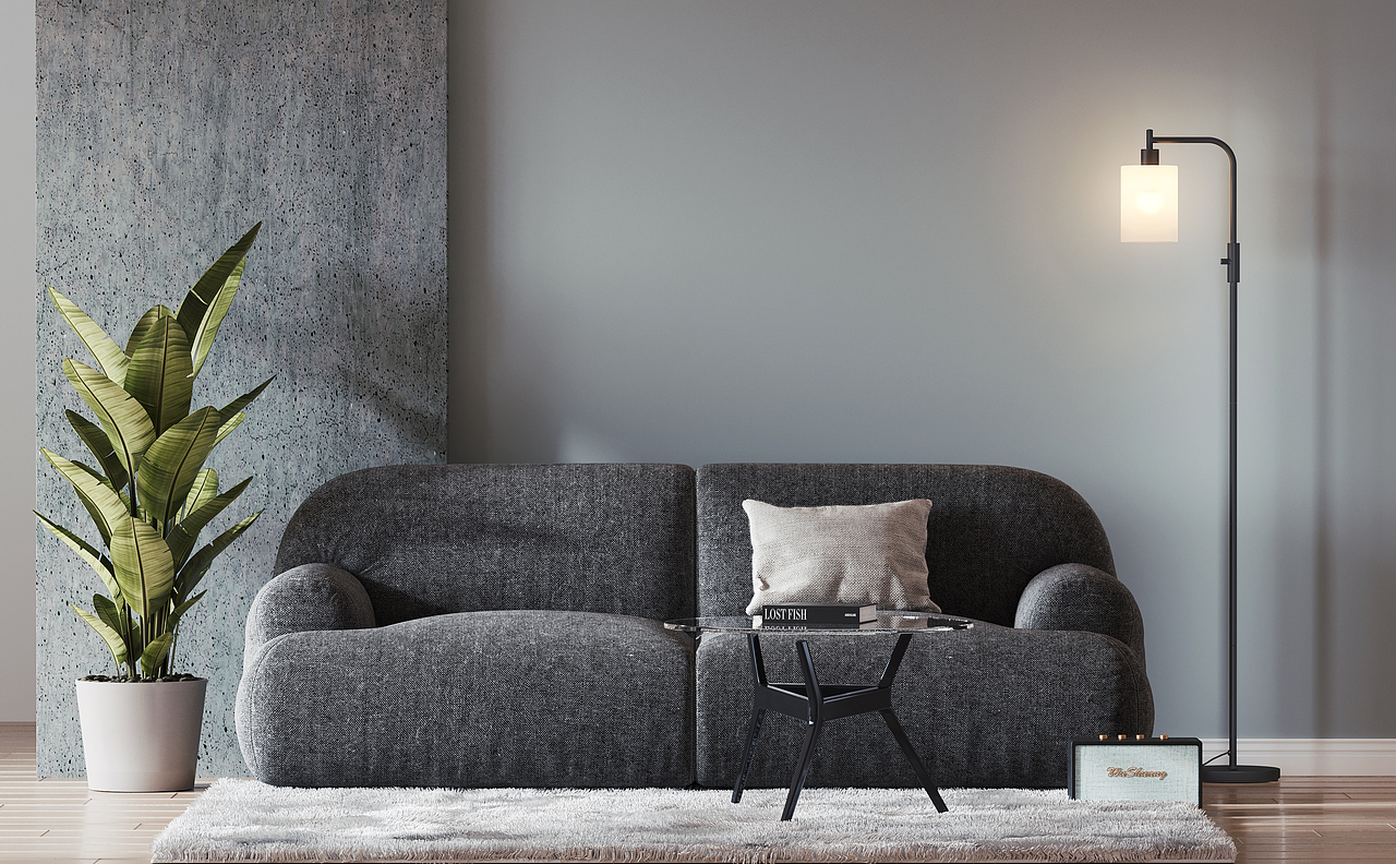 黑色七字玻璃罩灯