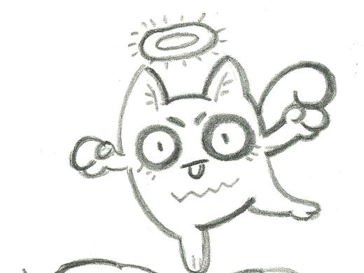 毛绒绒的铅笔画……