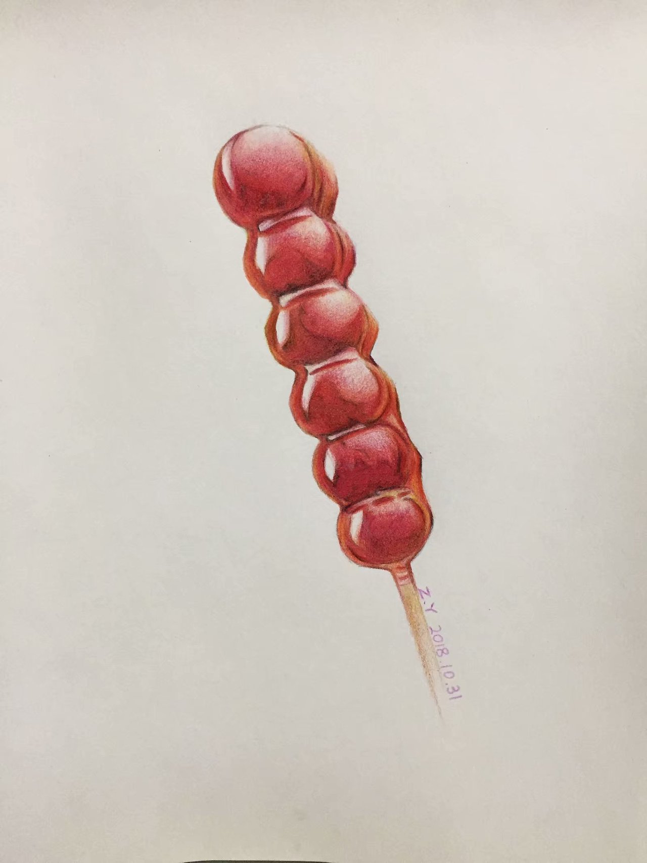 冰糖糖葫芦 彩铅