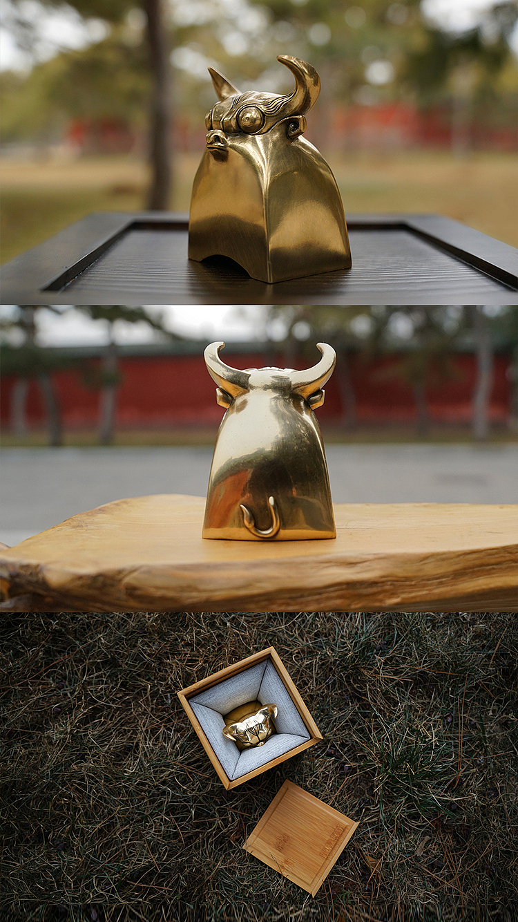 萌宠生肖系列---金角福牛摆件