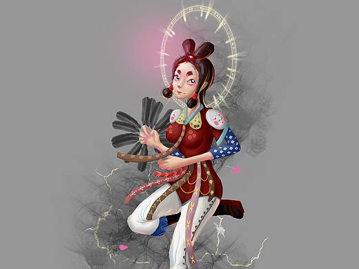 自己创作的小说《蝌蚪姬传》中的角色