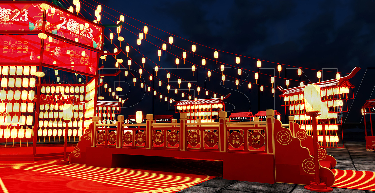 花灯节集市效果图