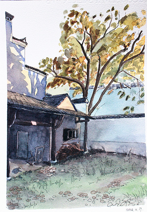 第5期水彩插画全日班安徽査济写生作品(一)