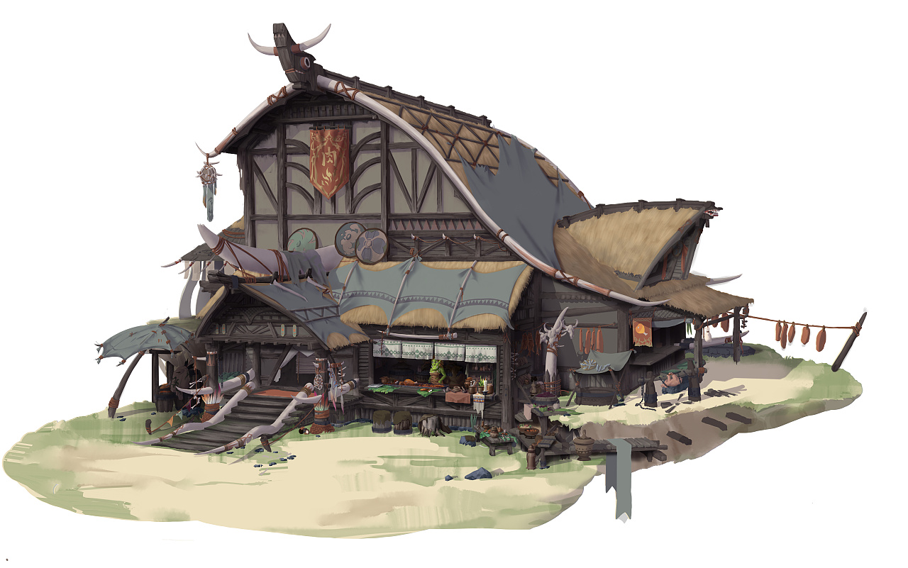 建筑单体|插画|游戏原画|天机波路 - 原创作品 - 站酷 (zcool)