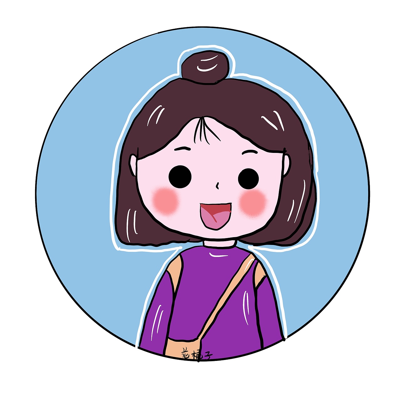 花栀子插画手绘小头像男生女生情侣