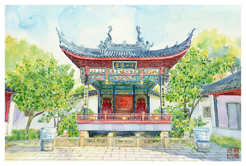 手绘城市系列——《苏州同里》