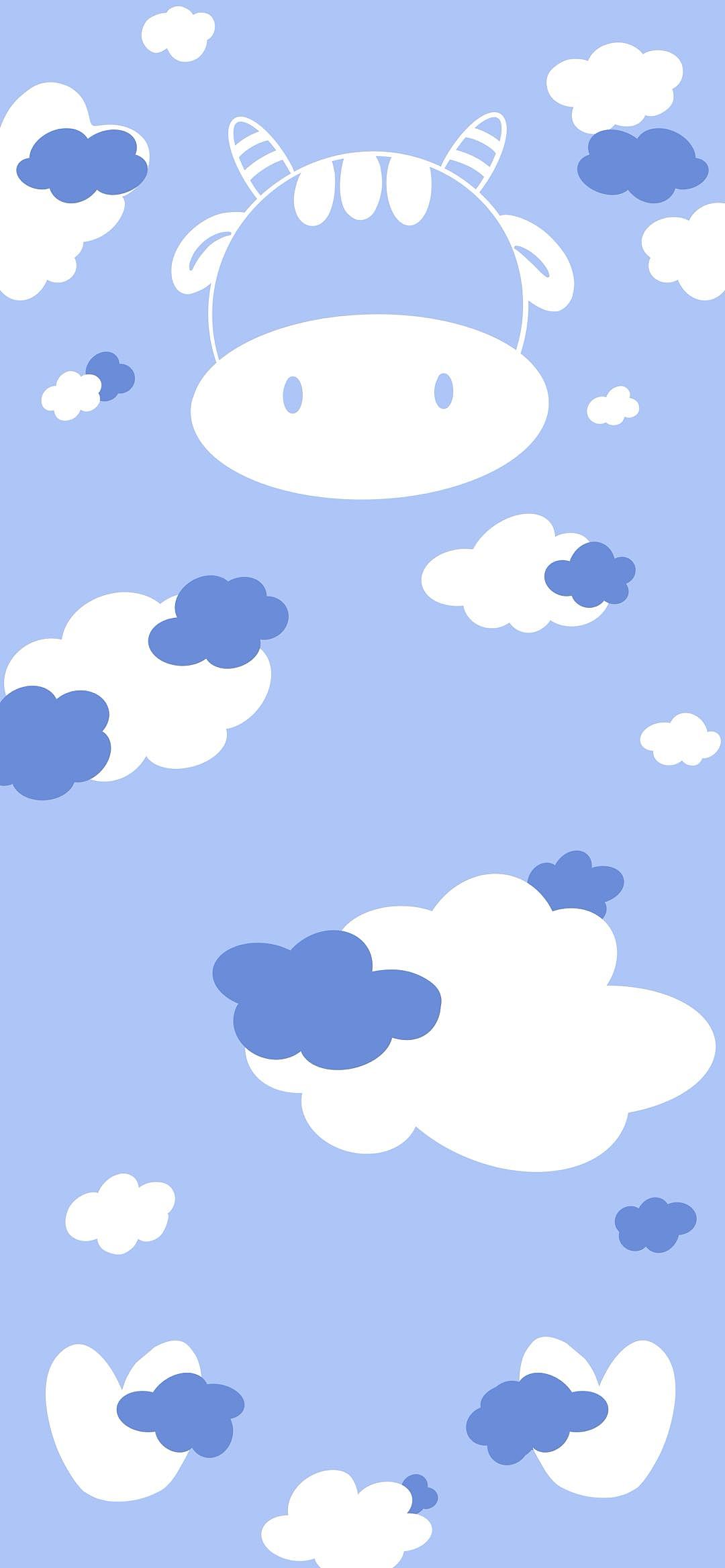 手机壁纸简约小奶牛iphone12iphone13