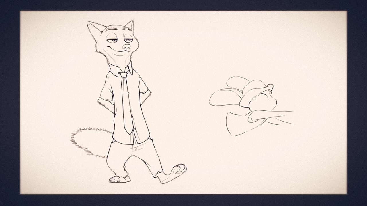 绘制兔朱迪的时候,要多运用饱满有弹性的曲线来绘制 br>这样才符合