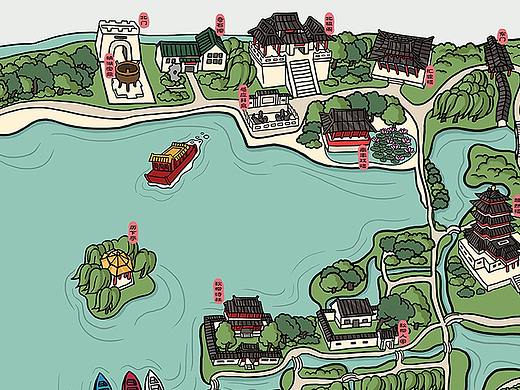 大明湖手绘地图