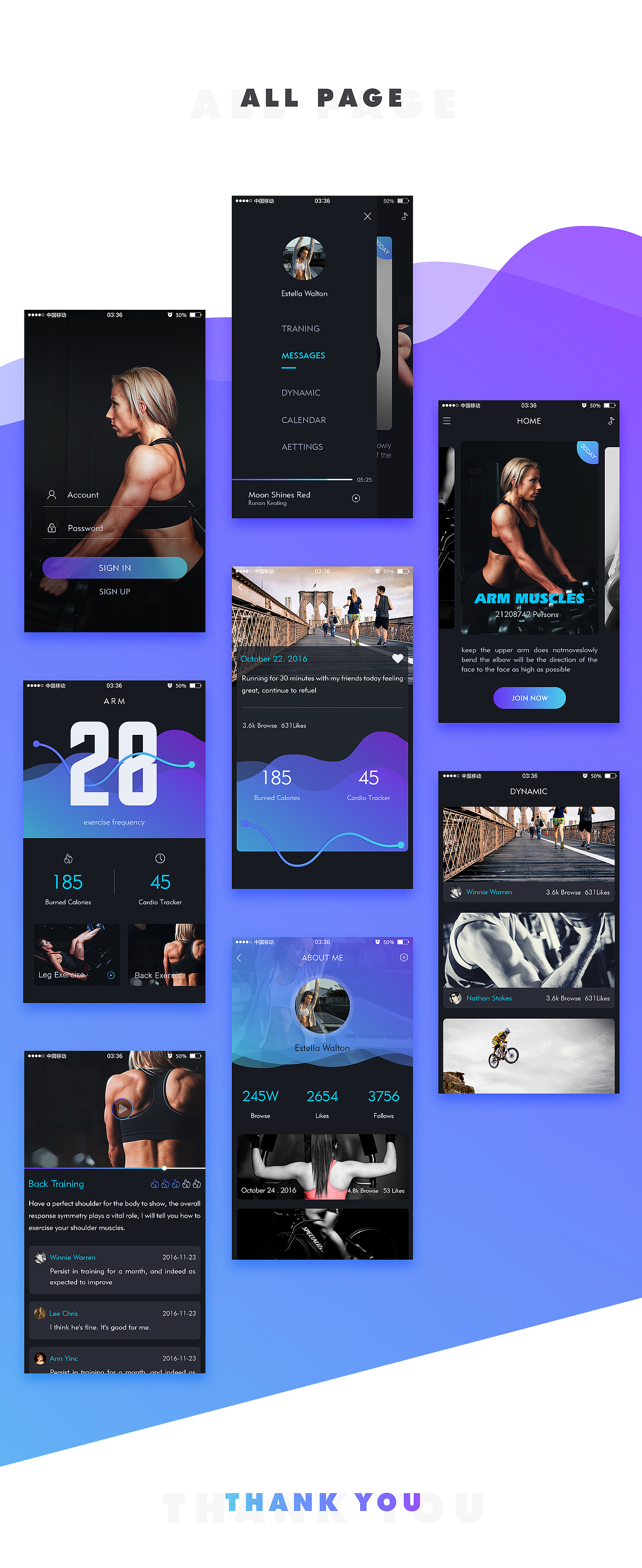 运动app视觉设计（图ZNjU0NTg2ODg=） - APP界面 - 站酷设计师一安Lylian原创素材 - 站酷ZCOOL