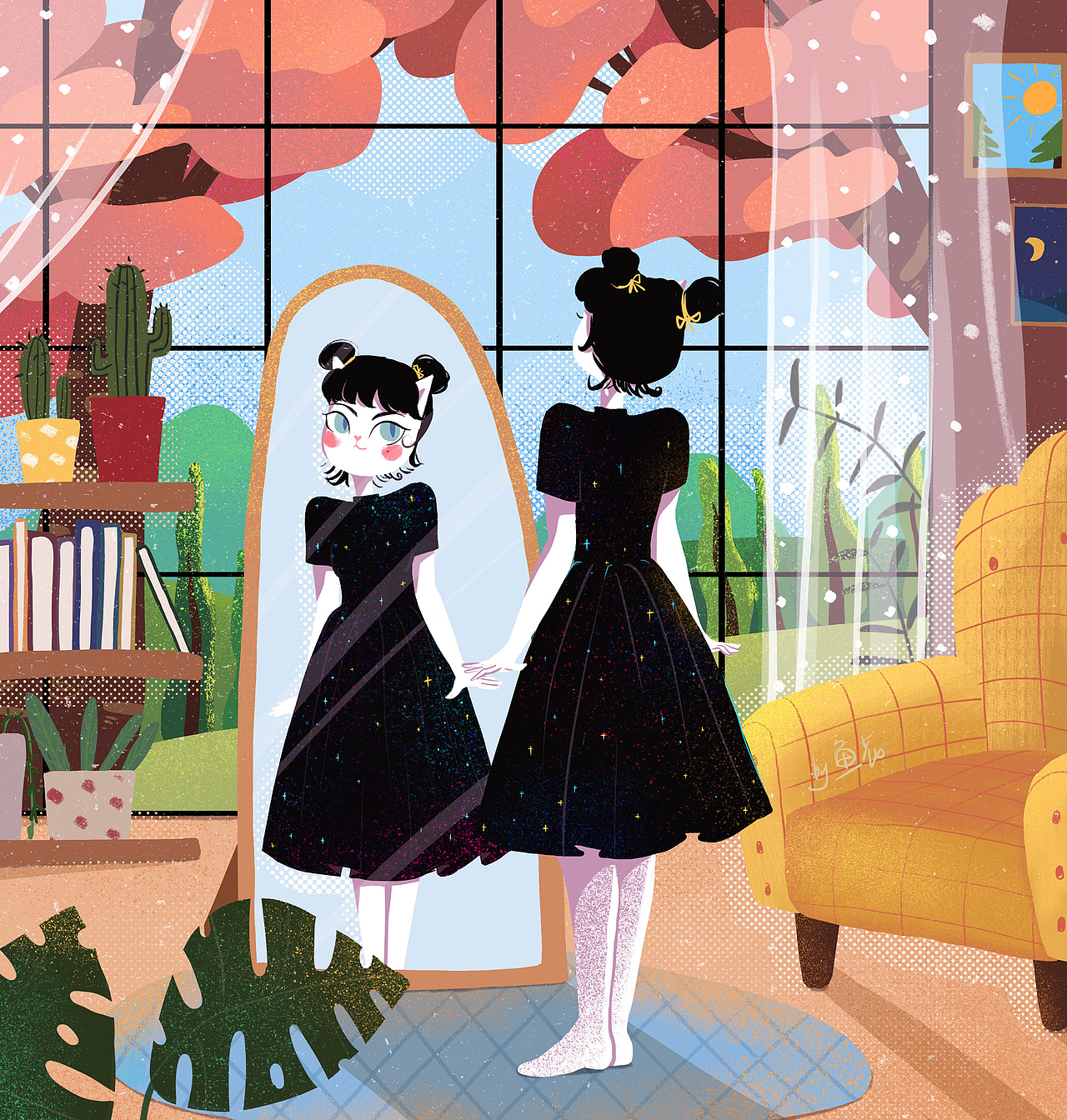 猫小姐的77条连衣裙（图ZMTY3MTM0NzA4） - 绘本 - 站酷设计师鱼花酱原创素材 - 站酷ZCOOL