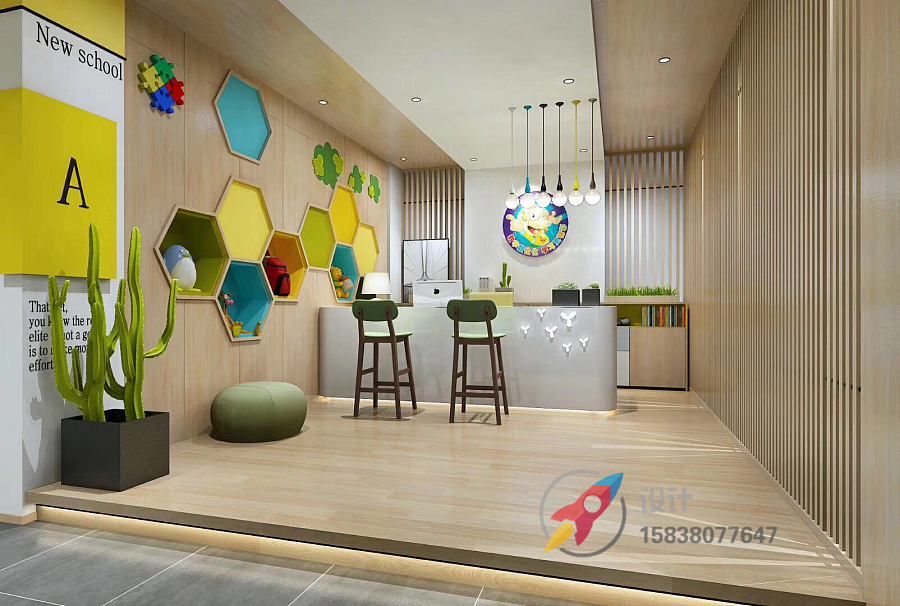 原创作品:幼儿培训机构装修设计}专业郑州幼儿