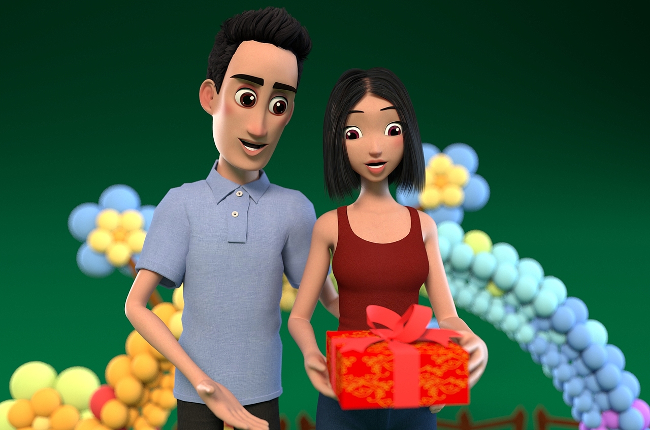 卡通角色三维动画片头制作抖音动画建模三维形象设计