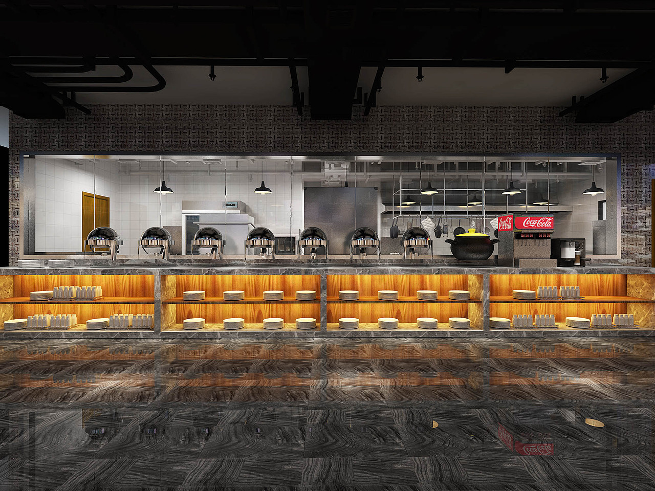 1992效果图~餐厅后厨