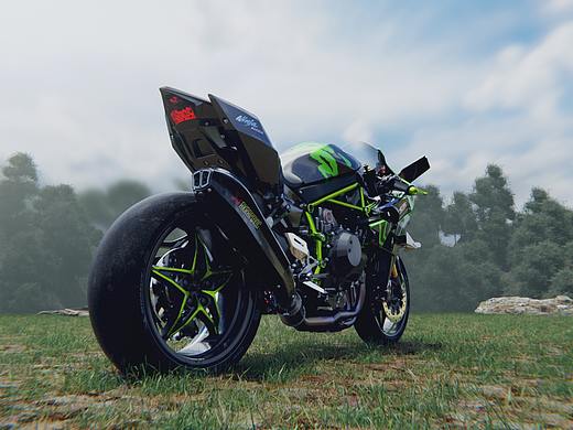 川崎Kawasaki Ninja H2R - Blender渲染