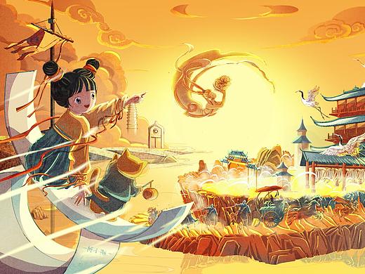 乘风飞翔-洛阳（个人主页-ZNTgyMjUwNTY=） - 商业插画 - 站酷设计师陈小熊giagownia原创素材 - 站酷ZCOOL