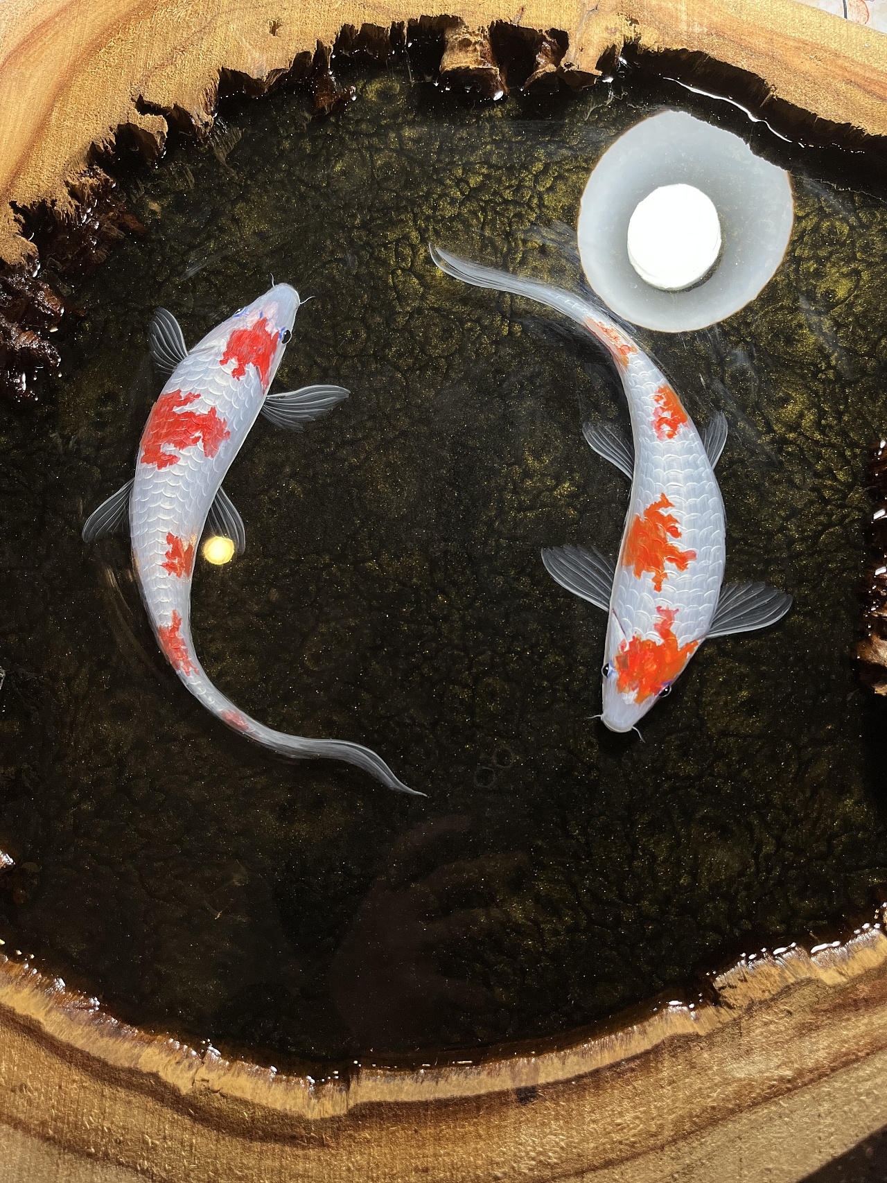 树脂画工艺品(锦鲤跃然)|手工艺|其他手工艺|哩哩啦啦榴莲 - 原创作品