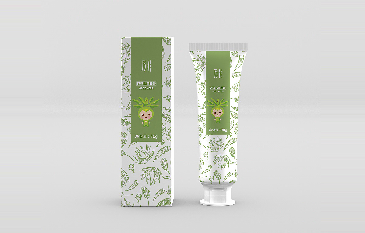 万非 牙膏外盒及软管设计 c4d渲染效果图