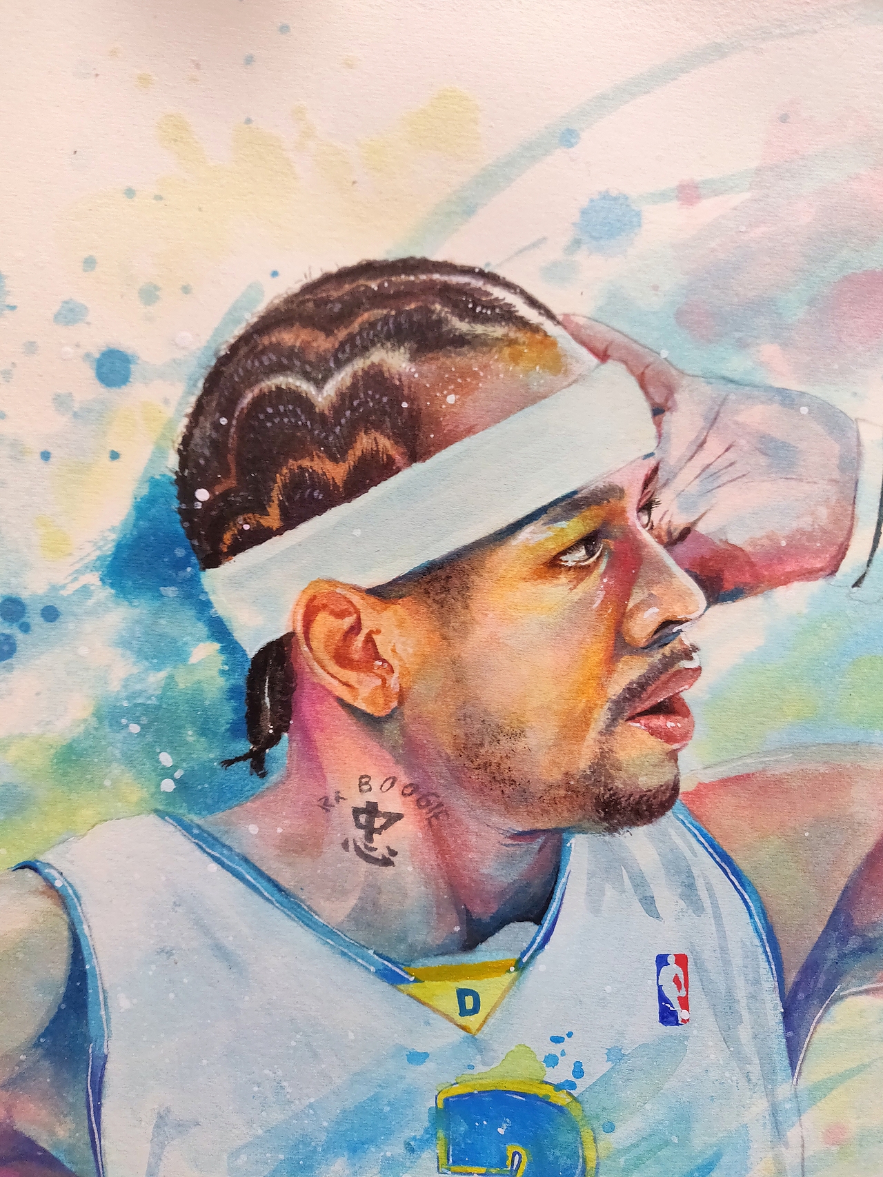 水彩篮球巨星—科比,詹姆斯,艾弗森