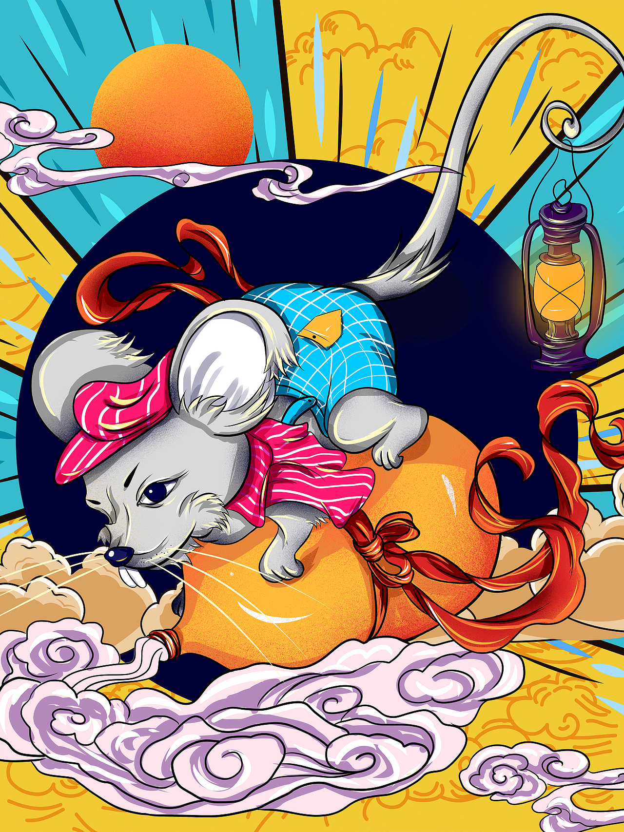 十二生肖手绘插画