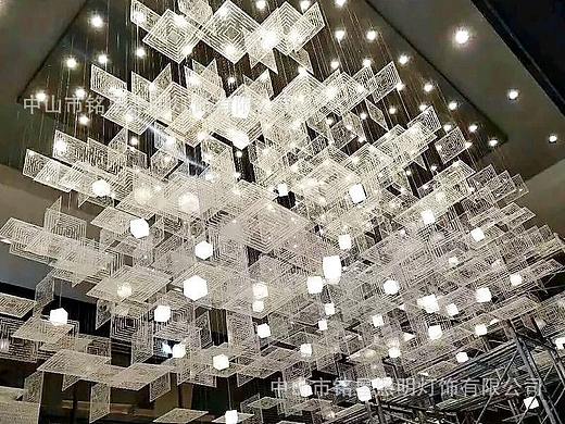酒店大堂大型工程吊饰   铭星灯饰工厂  专业定制