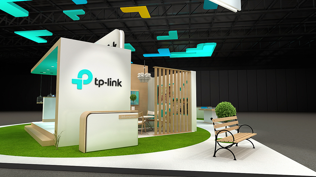 tplink展位设计效果图