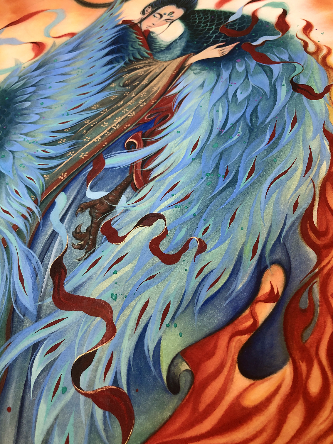 山海经系列之毕方（图ZMjY2MTU1OTUy） - 艺术插画 - 站酷设计师发芽MsFarrah原创素材 - 站酷ZCOOL