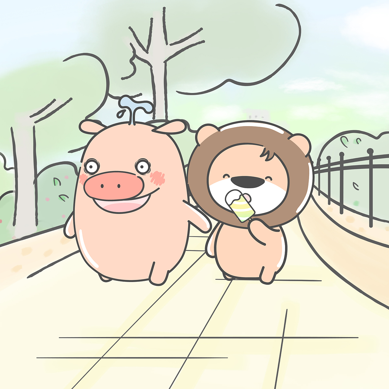 小狮子赛几】猪王子鸭鸭表情包【小狮子赛几】虎年情侣头像【小狮子赛