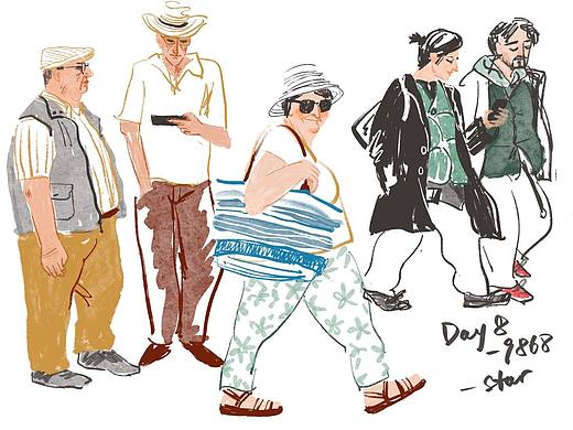 街边乱穿衣的人们之速写练习（个人主页-ZNjIxMjA1MzY=） - 创作习作 - 站酷设计师晓露晨星原创素材 - 站酷ZCOOL