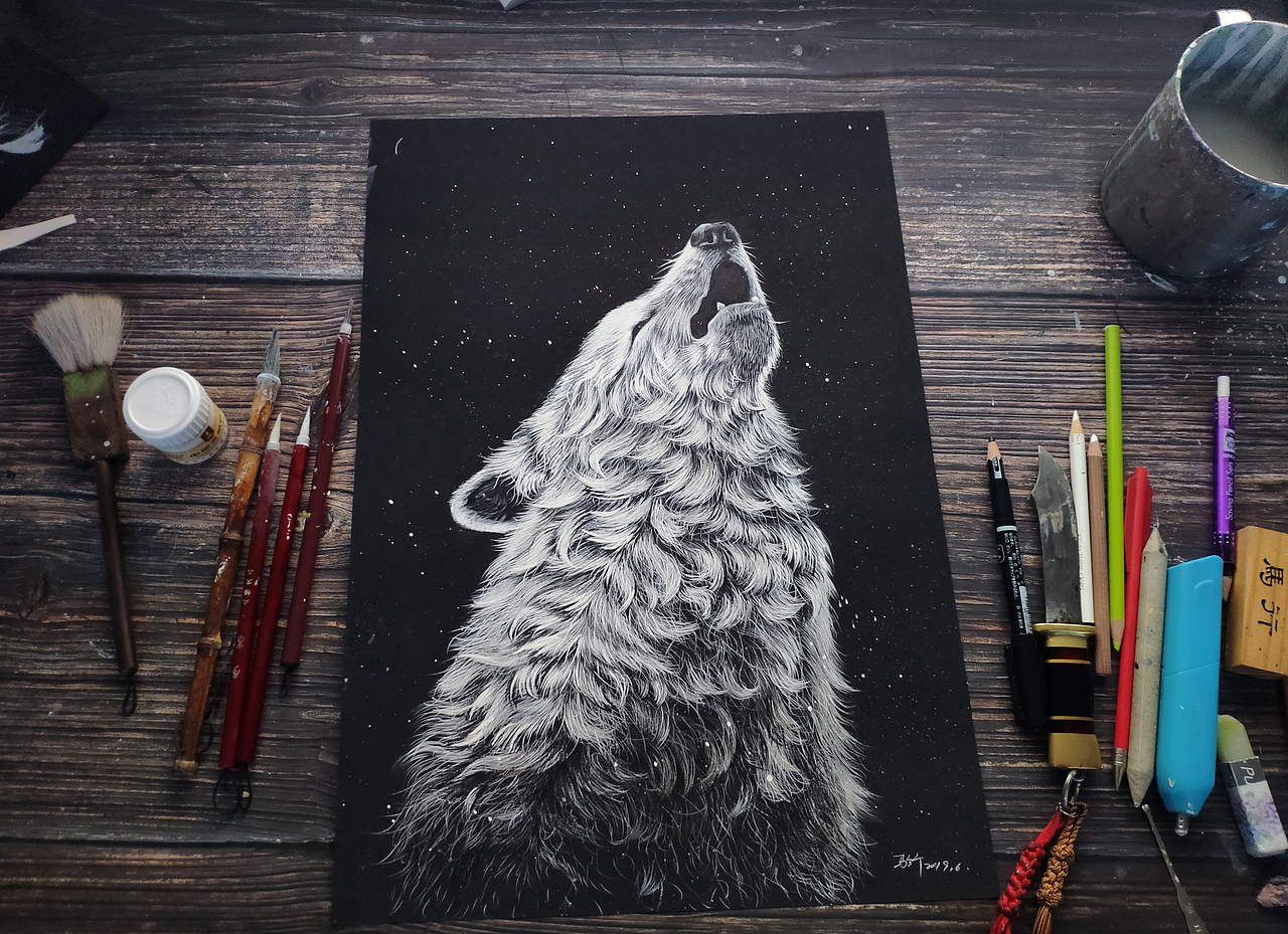 狼|纯艺术|绘画|马行画彩铅 - 原创作品 - 站酷 (zcool)