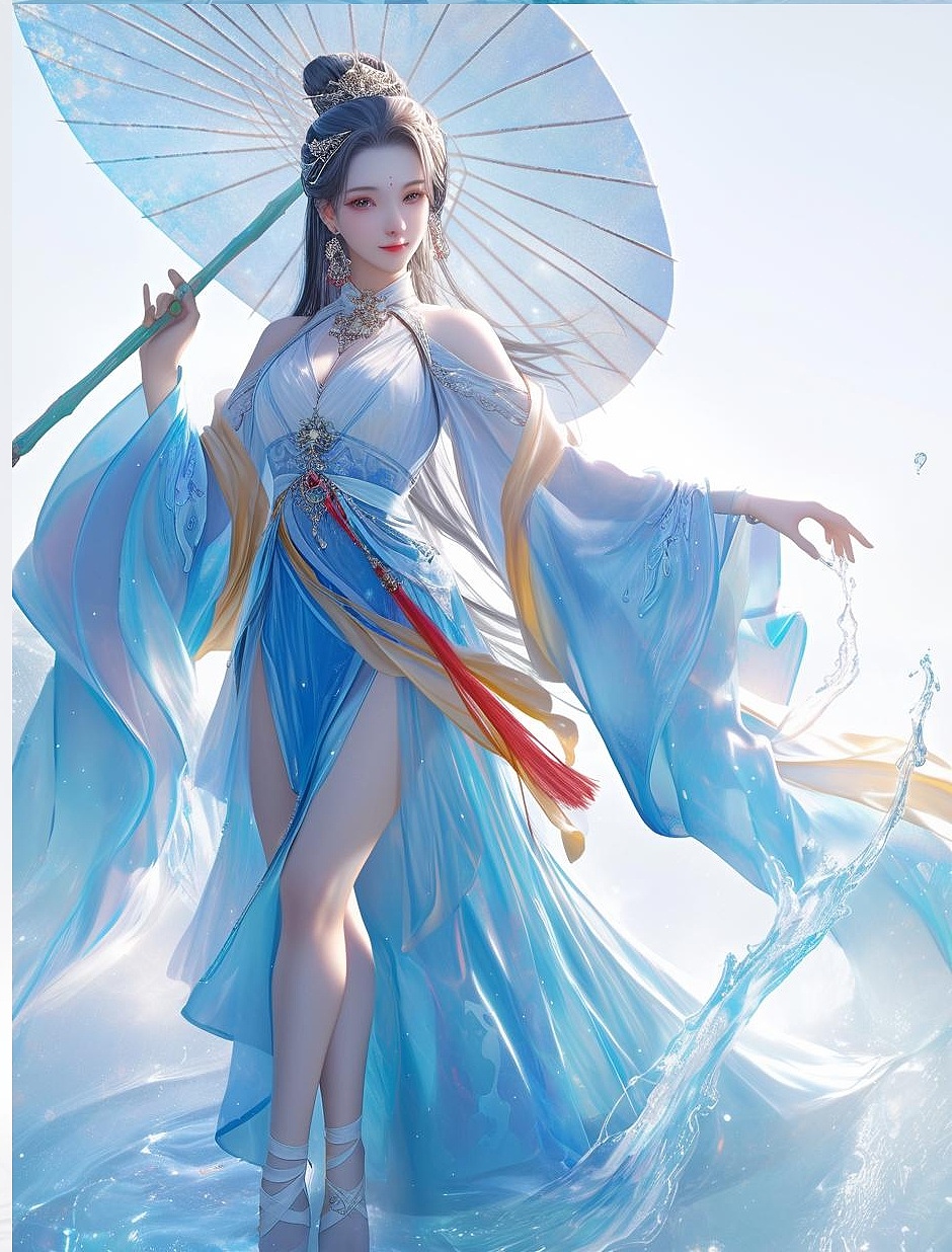 一组古风动漫蓝衣美少女【国潮御姐图鉴】（图ZMzc3MDE5MDQ0） - 其他动漫 - 站酷设计师雪里莓工作室原创素材 - 站酷ZCOOL
