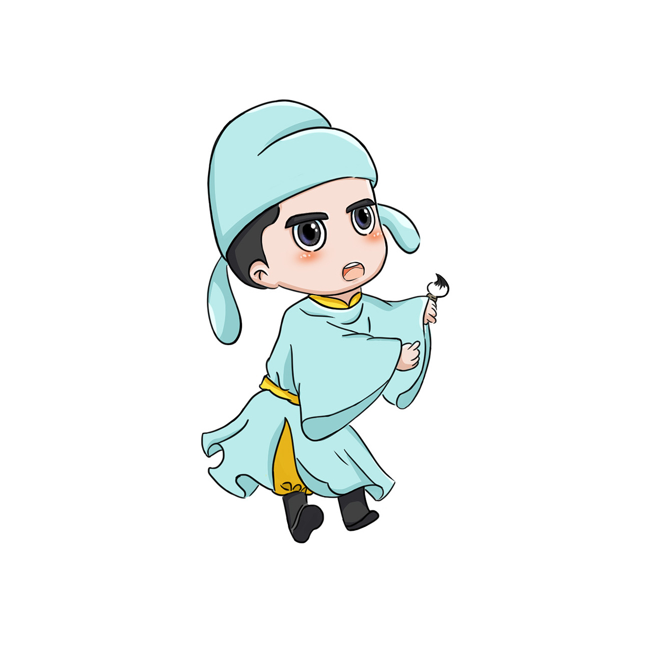 APP李白卡通人物手绘（图ZNTMzODEyNDQ=） - 商业插画 - 站酷设计师北野武Kitano原创素材 - 站酷ZCOOL