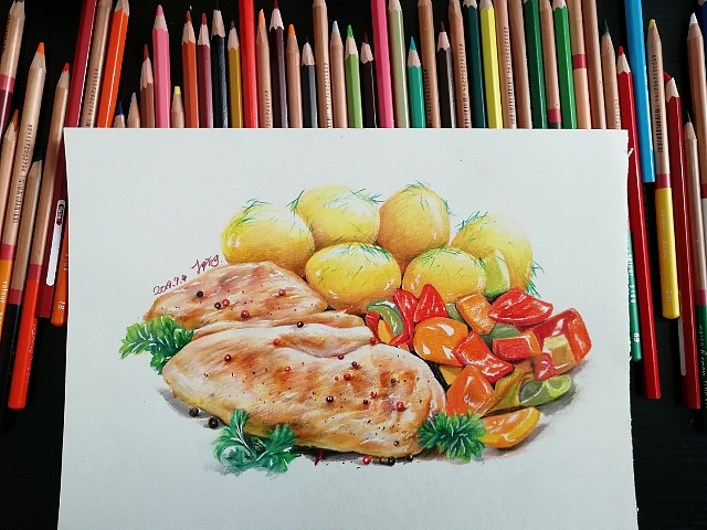 彩铅手绘食物练习（图ZMTc1MjUxNjAw） - 创作习作 - 站酷设计师鱼阿咦原创素材 - 站酷ZCOOL