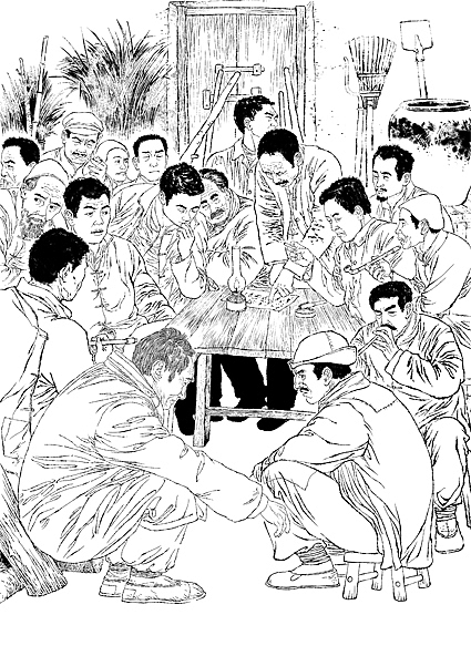 党史连环画,改革开放 太行山修渠 写实插画 人物速写(图ZMjE1NDg5ODM2) - 商业插画 - 站酷设计师肖刚漫画原创素材 - 站酷ZCOOL