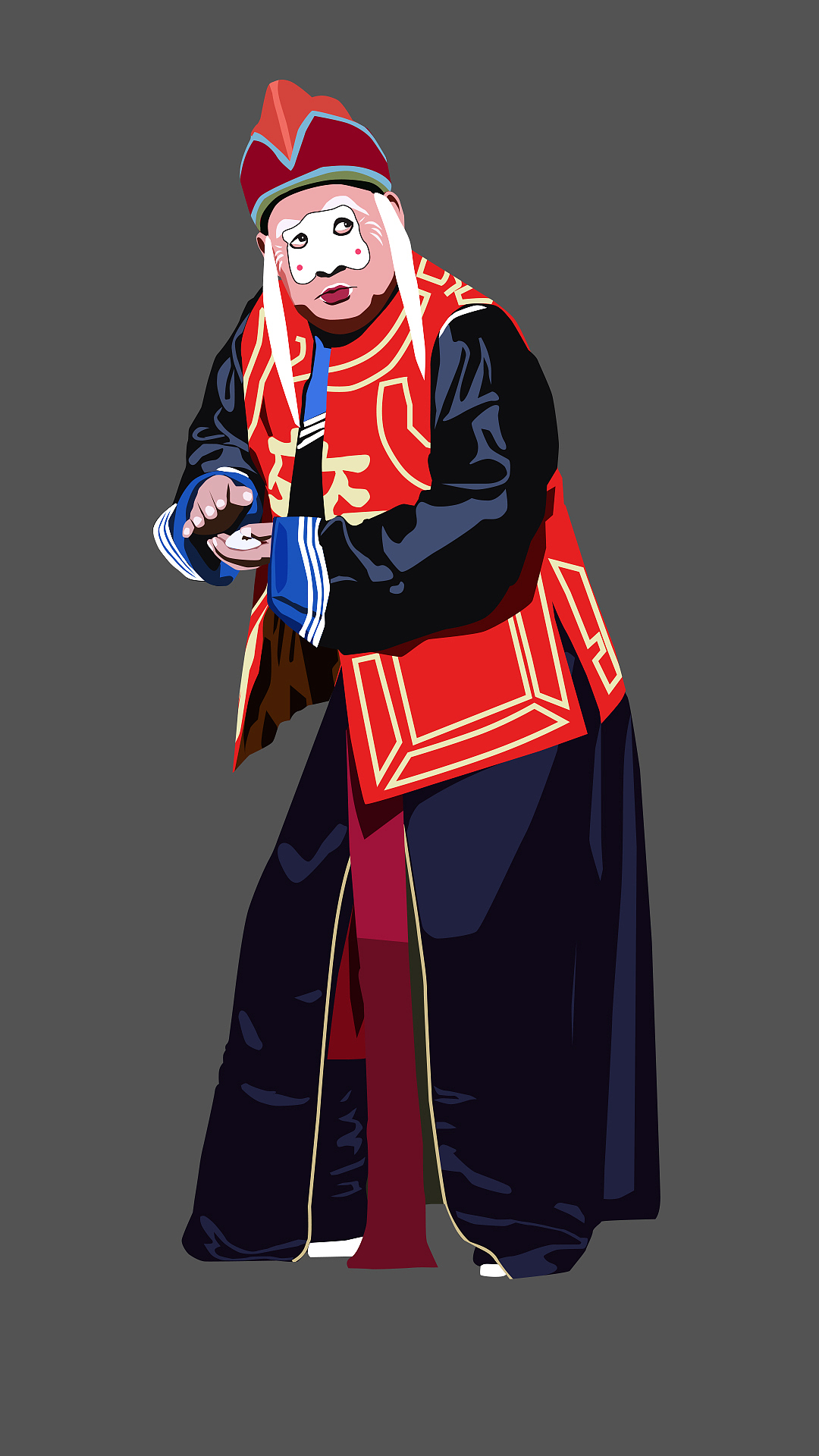 秦腔戏曲人物手绘插画