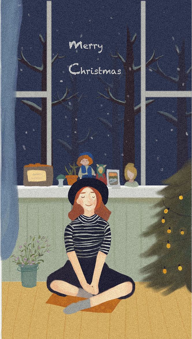 圣诞夜界面手绘临摹练习