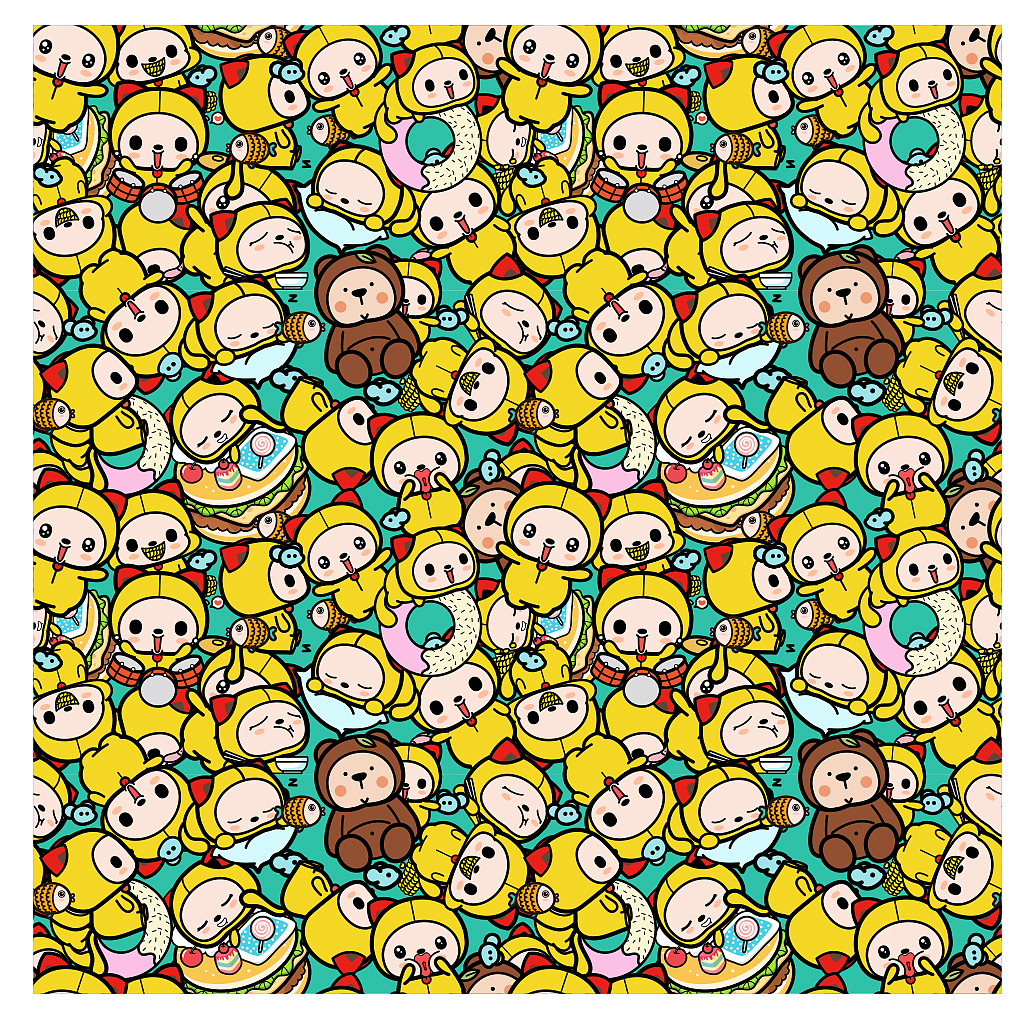 卡通形象吉祥物设计-潮流插画图案周边四方连续