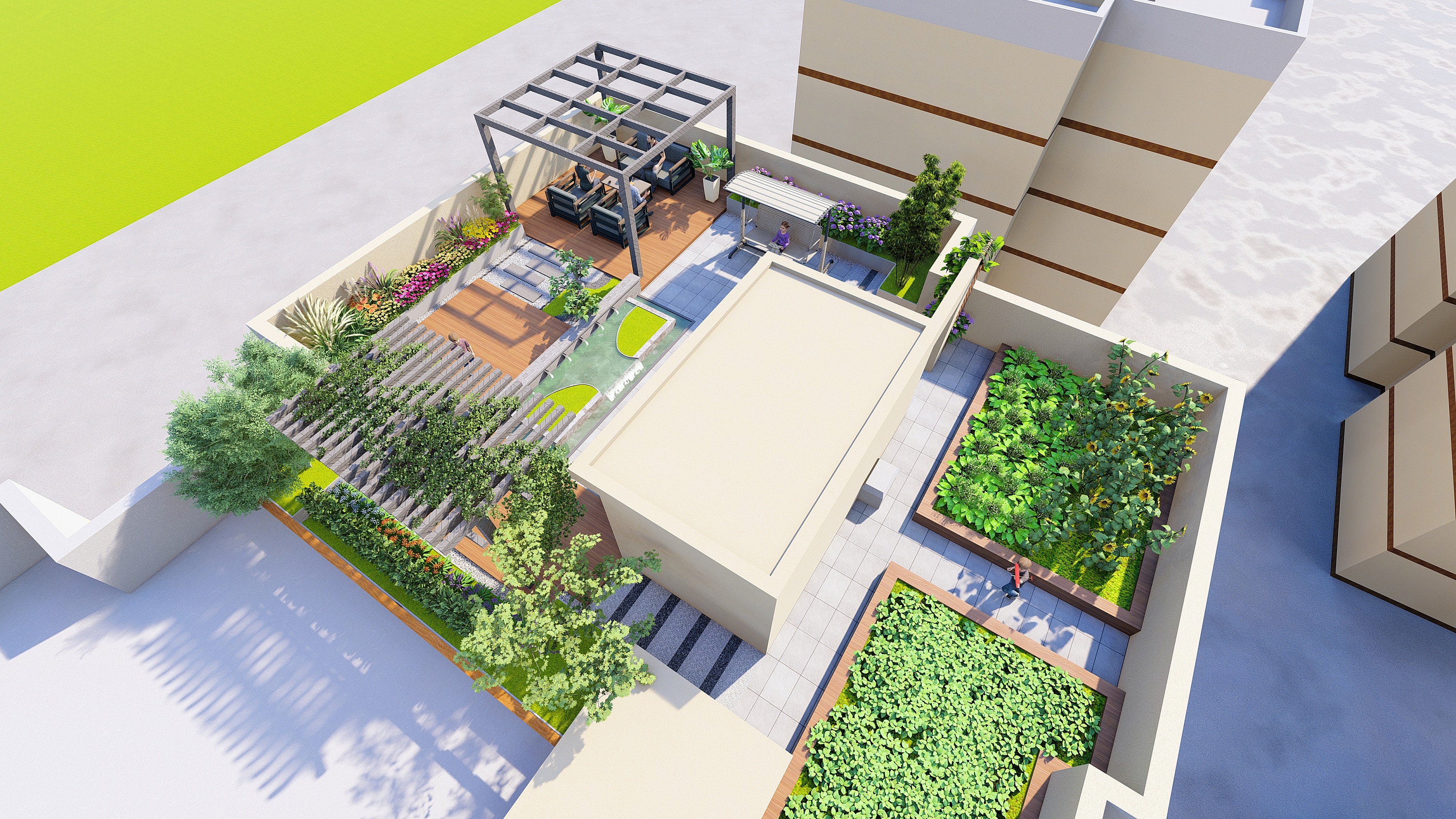 屋顶花园设计构思图片