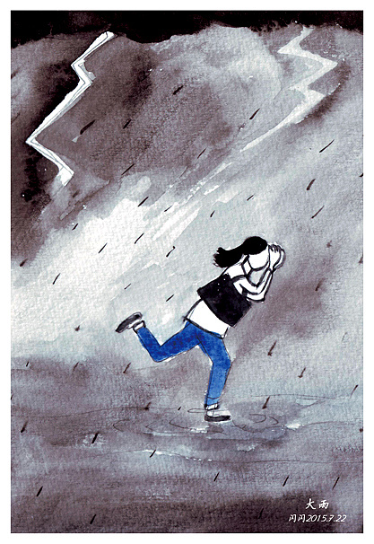 雷雨天|插画|插画习作|闪闪1984 - 原创作品 - 站酷 (zcool)