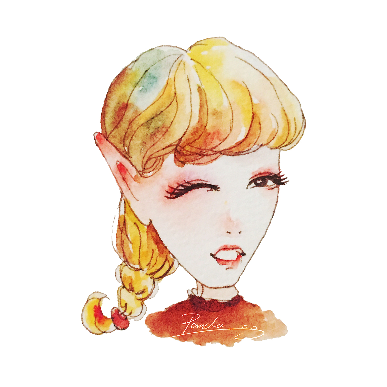 水彩手绘卡通头像