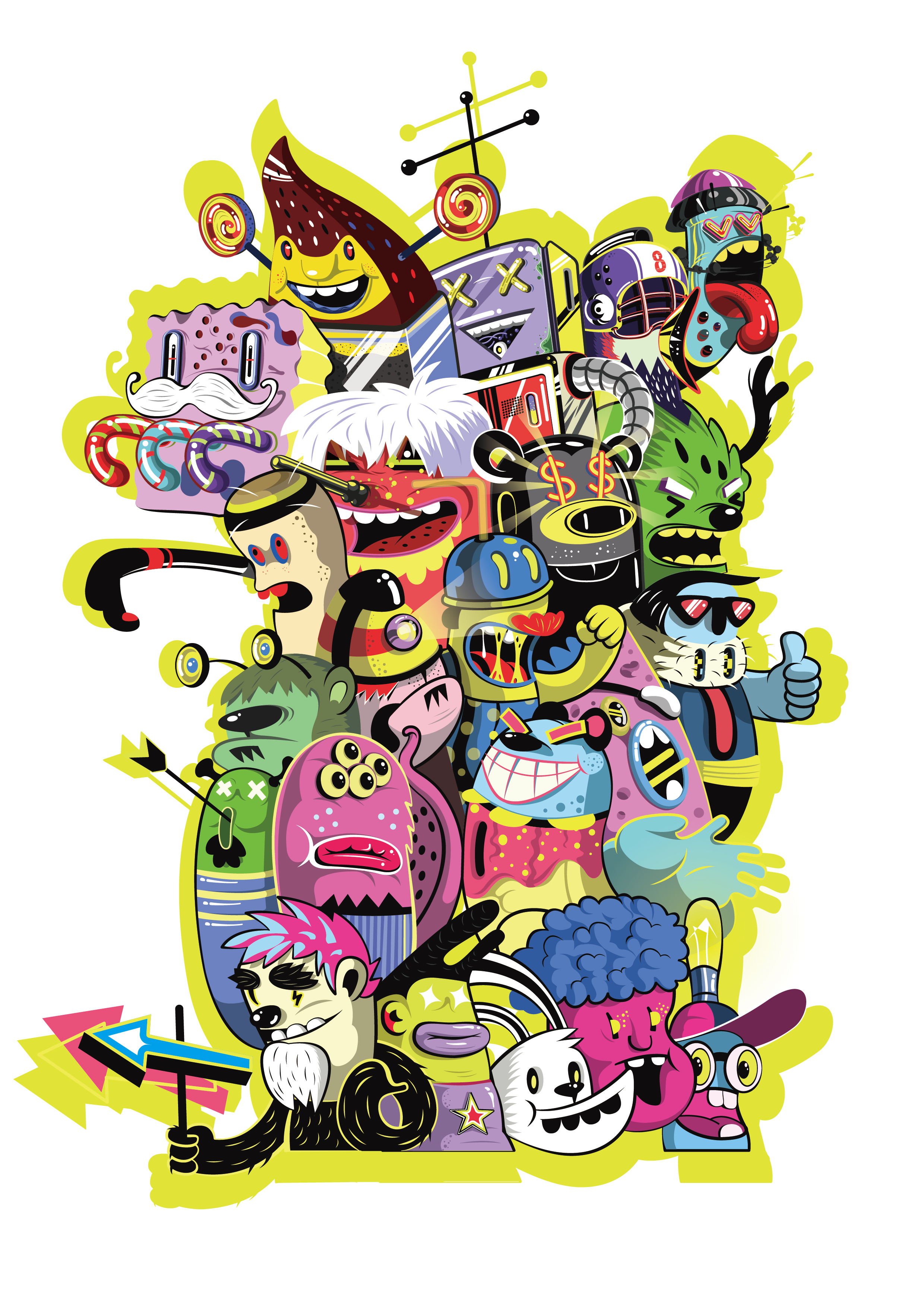 怪物游行|插画|涂鸦/潮流|加柠_jn_brown - 原创作品 - 站酷 (zcool)
