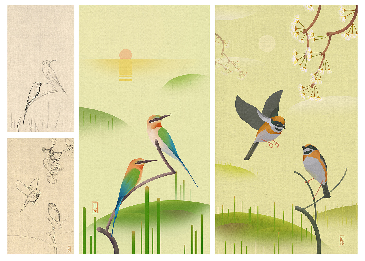 小鸟插画练习|插画|创作习作|石海_arshey - 原创作品 - 站酷 (zcool)