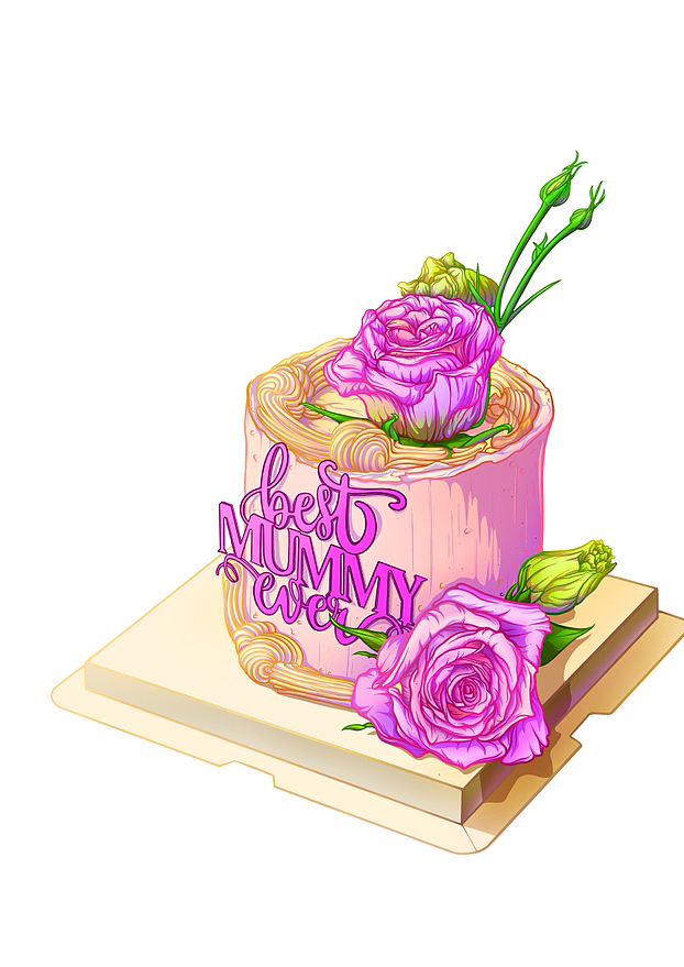 iPad手绘插画｜母亲节花卉蛋糕（图ZMzQxMDYzNzky） - 商业插画 - 站酷设计师是cicia原创素材 - 站酷ZCOOL